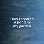 How I created a pond in my garden