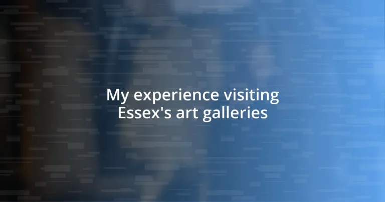 My experience visiting Essex’s art galleries