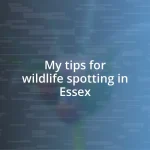 My tips for wildlife spotting in Essex