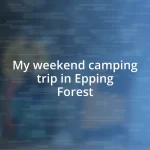 My weekend camping trip in Epping Forest