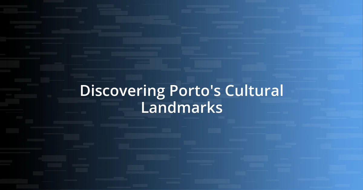 Discovering Porto