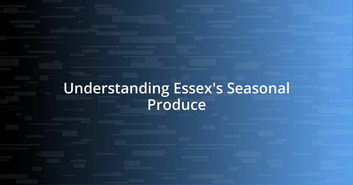 Understanding Essex