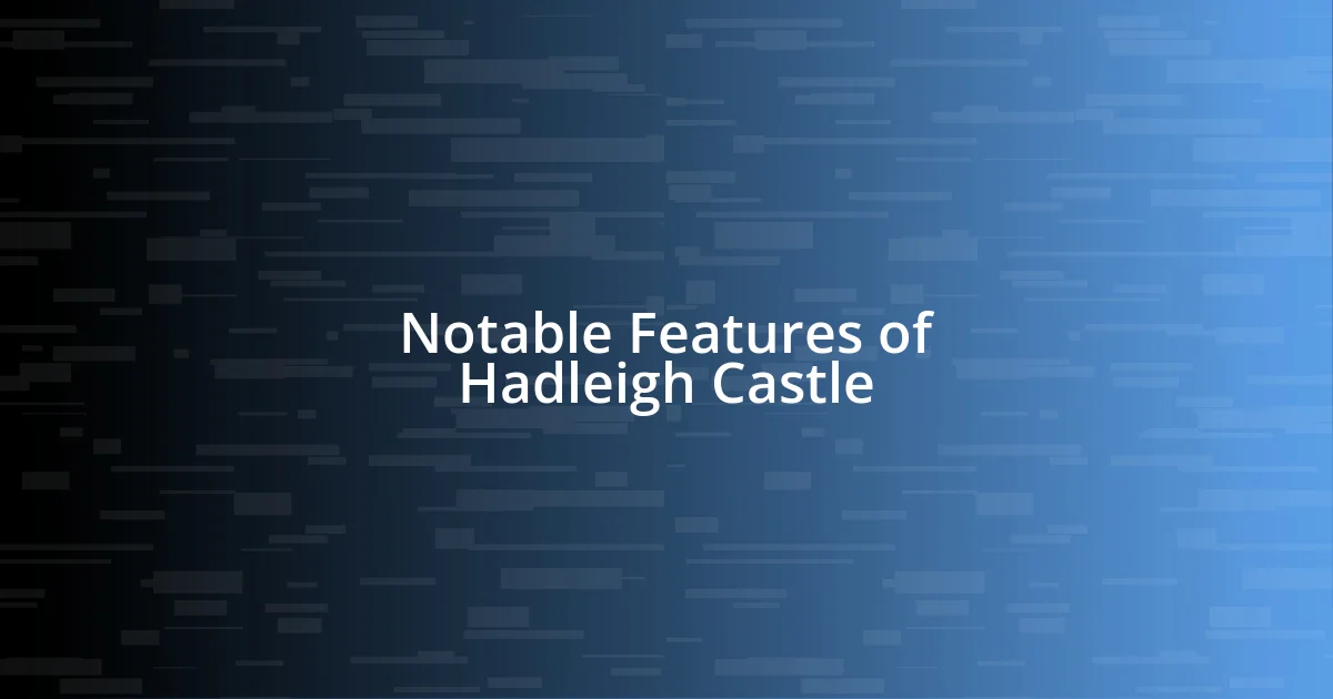 Notable Features of Hadleigh Castle