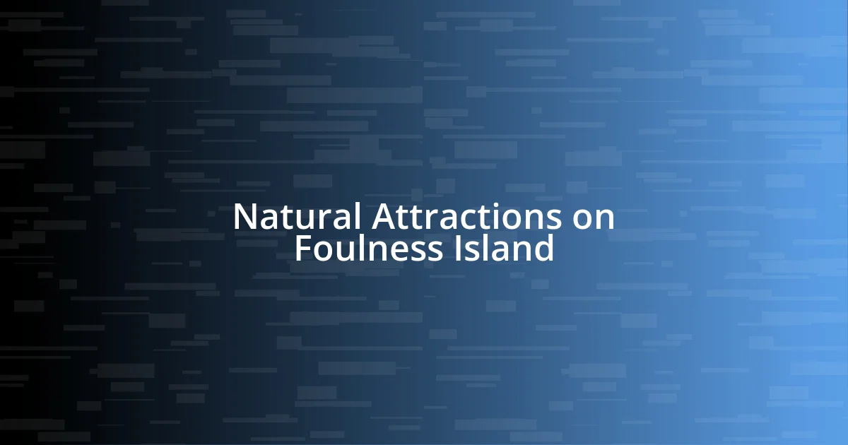 Natural Attractions on Foulness Island